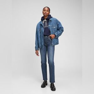 GAP Sky High Straight Leg Jeans - Dark Indigo Denim